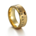 Dettaglio dell'anello rotante dorato anti-stress in metallo spazzolato con lettere - US 7 / Oro