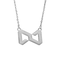 Halskette mit silbernem geometrischem Infinity-Hohl-Anhänger aus poliertem Titanstahl - Silber