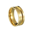 Minimalist gold-polished stainless steel ring featuring a sleek center groove design - 6 / Flat Edge Style / 8mm Wide / Gold