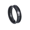 Polished black stainless steel ring with center groove design for jewelry DIY - 6 / Double Bevel Style / 6mm Width / Black