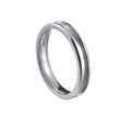 Base per anello scanalata in acciaio inossidabile argento per creazione gioielli fai da te - Taglia 6 / 4MM Doppio Smussato / Argento