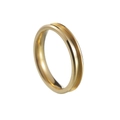 Anello minimalista in acciaio inossidabile dorato con elegante design a scanalatura - 6 / 4MM Doppio Smussato / Oro