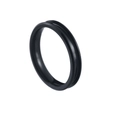 Anello minimalista nero in acciaio inossidabile con scanalature a doppio gradino e finitura opaca - 6 / 4MM Doppio Smussato / Nero