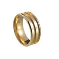 Anello fai-da-te in acciaio inossidabile dorato con doppia scanalatura spazzolata - 6 / 8MM Doppia Scanalatura / Oro