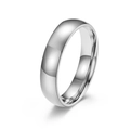 Polished silver dome titanium steel ring with minimalist high-shine mirror finish - US 5 / 4mm / Silver