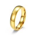Polished gold-plated titanium steel ring with a smooth 18k gold finish in a minimalist style - US 5 / 4mm / Gold