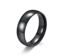Polished black stainless steel dome ring with a minimalist smooth metallic finish - US 5 / 6mm / Black