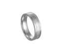 Ring aus gebürstetem Titanstahl mit gravierten römischen Ziffern in minimalistischem Stil - US 6 / Silber