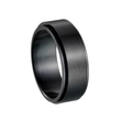 8mm black matte brushed spinner ring made of stainless steel for stress relief - US 6 / Black