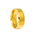Mode Herrenring aus vergoldetem Titanstahl mit strukturierter Hammerschlag-Optik - US 7 / Gold