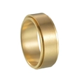8mm gold brushed matte titanium steel stress relief ring for men and women - US 6 / Gold