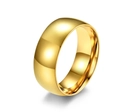Classic 8mm wide gold plated titanium steel ring with high polished mirror finish - US 5 / 8mm / Gold