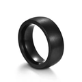 Minimalist 8mm matte black brushed tungsten steel ring with polished inner surface - US 8 / Black