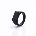 Minimalist matte black rectangular signet ring for men in stainless steel finish - US 7 / Black