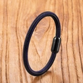 Handgewebtes schwarz-violettes geflochtenes Armband mit zylindrischem Magnetverschluss - Schwarz Lila Mit Schwarzer Schließe (Stil 15)