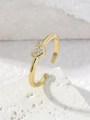 Verstellbarer Ring mit Doppelherz in Goldoptik und funkelndem Zirkonia-Besatz - Klassischer Herz-Pavé-Stil (Stil 4)