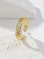 Verstellbarer goldener Doppelherz-Ring mit funkelnden Zirkonia-Steinen besetzt - Herz-Hohl-Stil mit Strassbesatz (Stil 5)