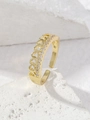 Doppellagiger, goldener Herzring mit funkelnden Zirkonia-Steinen und offener Passform - Hohles herzförmiges Design mit Strass (Stil 3)
