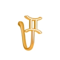 Gold non-pierced U-shaped nose ring with Gemini zodiac symbol in polished finish - Gemini
