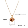 Detail showing leopard print heart pendant dimensions and 17.5+2 inch gold chain length - Leopard Print