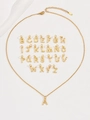 Detailed set of 26 gold bamboo textured alphabet pendants with delicate chain necklace - Letter A / Gold