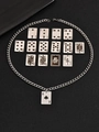 Detailed view of hip hop stainless steel necklace with Ace of Spades poker pendant charm - Two of Spades / Steel