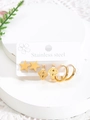 Ensemble de trois paires de boucles d'oreilles en acier inoxydable doré avec étoiles - Ensemble de 3 Paires Diamant Ajouré (Style 3)
