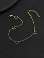 Elegantes Gold-Fußkettchen mit Sternen- und Mondanhängern und Karabinerverschluss - Hohler Stern Mond Stil / Gold