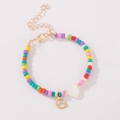Bohemian kleurrijke kralenarmband met hartje en gouden letter G-hanger - Letter G Stijl (B2504240890)
