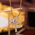 Luxuriöse 18K Goldkette mit Buchstabe P Anhänger, Zirkonia-Besatz und Schlangenkette - Buchstabe P