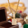 Collana di lusso con pendente lettera B placcata in oro con strass per donna - Con Catena a Corda 50cm / Lettera B