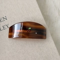 Brown tortoise shell hair claw clip with crystal cherry motif and rhinestones - Coffee Marble Pattern Cherry Spring Clip