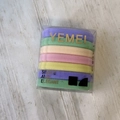 Set of seven macaron-colored high-elasticity seamless hair ties in a clear square gift box - Smooth Candy Series