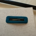 Elegant deep teal velvet rectangular BB hair clip with detailed stitching on linen background - Blue Square Style