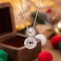 Silver letter C pendant necklace with cubic zirconia in a festive gift setting - Letter C