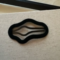 Elegant black velvet wavy BB clip hairpin with a minimalist metal frame for women - Black Cloud Style