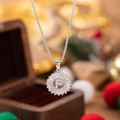 Silver letter F pendant necklace with pavé cubic zirconia on a box chain - Letter F