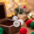 Silver pendant necklace featuring letter G with baguette-cut zircon in sunburst design - Letter G