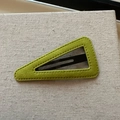 Elegant grass green velvet triangle BB clip with premium minimalist design for women - Yellow Large Triangle Style