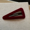 Velvet burgundy hollow triangle BB hair clip with elegant vintage matte texture - Red Large Triangle Style
