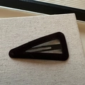 Elegant dark velvet triangle snap clip for hair with high-quality matte finish and metal base - Coffee Large Triangle Style
