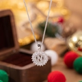 Silver letter N pendant necklace with sparkling cubic zirconia on a festive background - Letter N