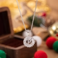 Silver letter P pendant necklace with square-cut cubic zirconia and box chain - Letter P