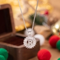 Letter R silver pendant necklace with cubic zirconia pave setting in a gift box - Letter R