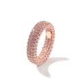Macro di anello eternity in oro rosa con pavé di pietre di zirconia cubica rosa - US 7 / Oro rosa