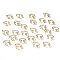 Detailed grid of adjustable gold-plated letter rings with sparkling heart accents - Letter A / Gold