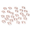 Detailed view of 26 rose gold initial rings with heart shapes and sparkling micro-inlay - Letter A / Rose Gold