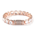 Classic 10mm rose gold tennis bracelet featuring rows of clear sparkling cubic zirconia - 7inch / Rose Gold