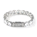 Luxurious 10mm tennis bracelet for men with round-cut zircons and a secure diamond clasp - 7inch / Silver