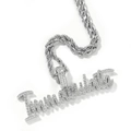 Hiphop 'Immaculate' letter hanger met witte zirkoon op een zilverkleurige gedraaide ketting - Zilver Immaculate Zirconia Letter met 3mm 24inch Touwketting